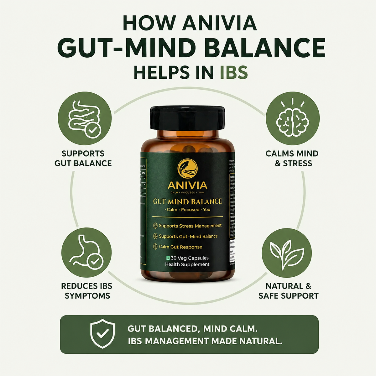 Anivia Gut-Mind Balance:– IBS Support Capsule