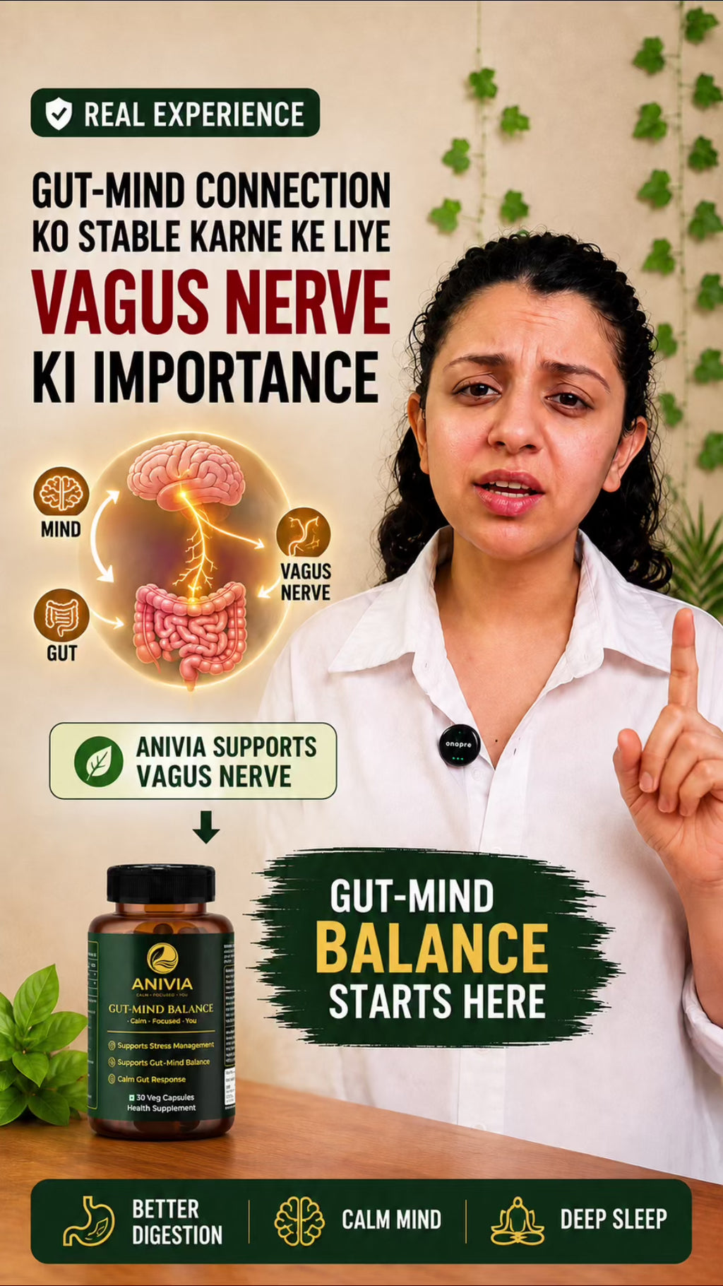 Anivia Gut-Mind Balance| IBS Relief + Gut Mind Support 30 Capsules